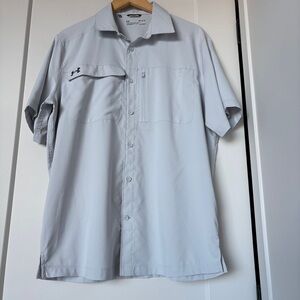 NWOT Under Armour Motivator Coach's Men's Button Up Shirt - Gray - M